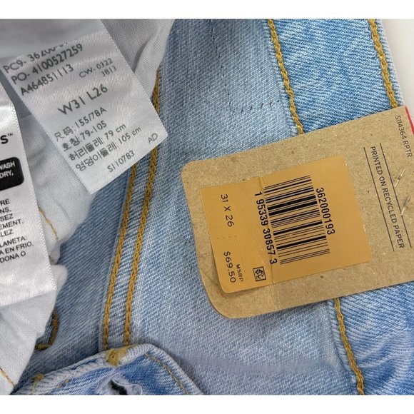 Levis 501 Original Cropped High Rise Straight Leg Womens 31x26 Button Fly Jeans - Picture 5 of 12